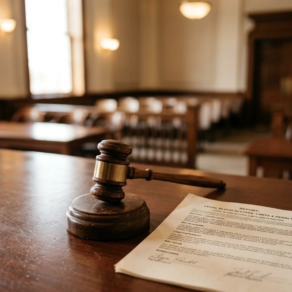 Gavel and paperwork representing per se DUI law in court